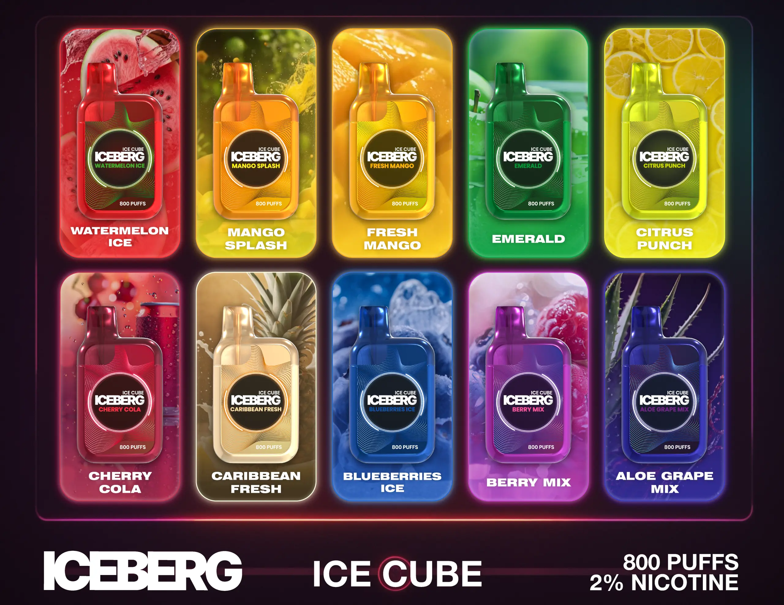 ICE CUBE 20mg 800 įtraukimai ICEBERG